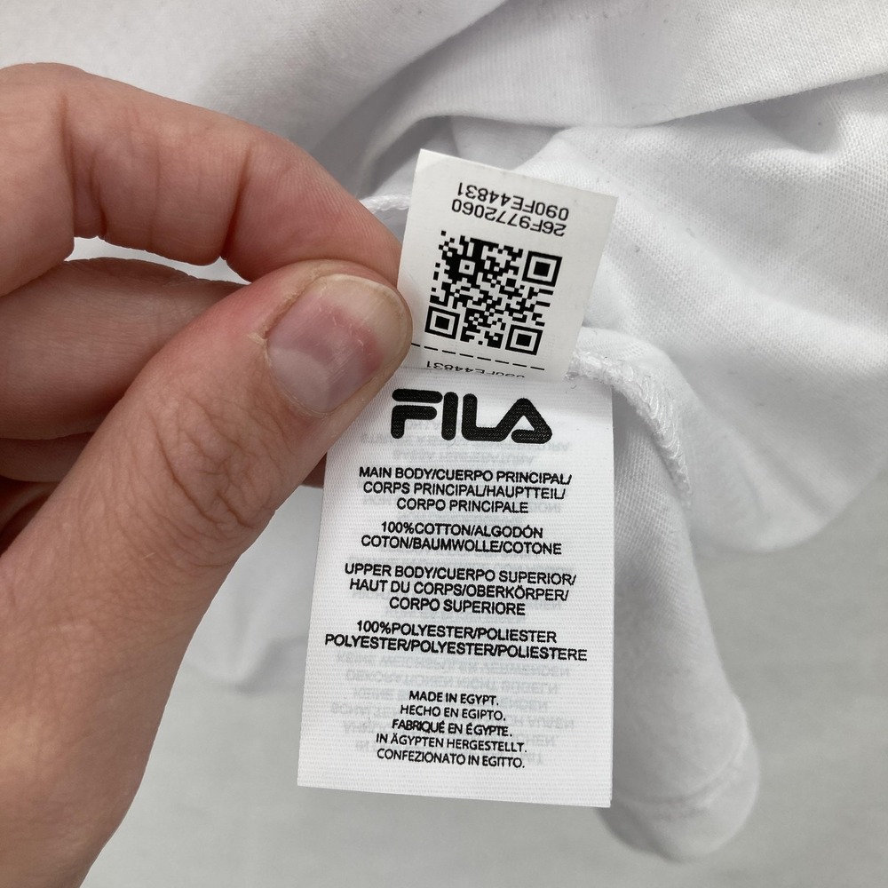 Fila Shirt Womens Medium White Black Mesh Play Date Top Athletic Training New - Picture 6 of 15